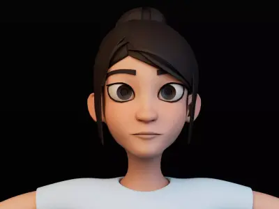 Stylized Female Character and Doctor Rigged 3D Models Low-poly 3D model