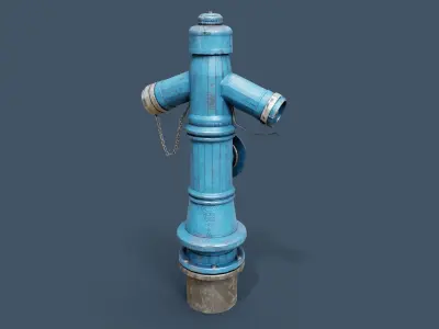 Croatian Fire Hydrant Low-poly 3D model