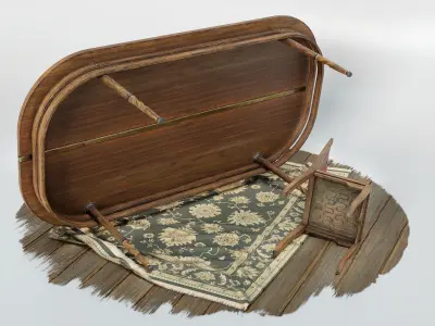 Dining Table Low-poly 3D model