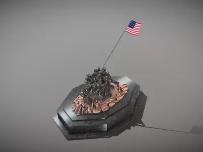 Marine Corps War Memorial Low-poly 3D model