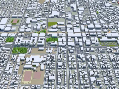Santa Ana California USA 20km Low-poly 3D model