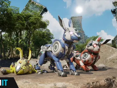 SciFi Rabbit Low-poly 3D model