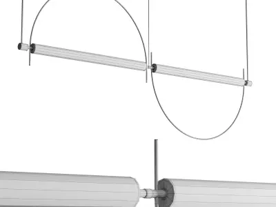 LED PENDANT LAMP ARC gold and black 3D model
