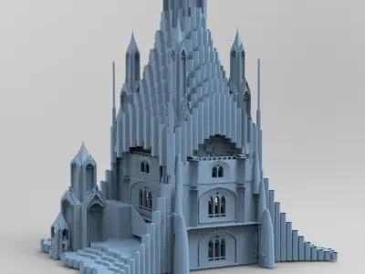 Wizards Tower Irish cathedral Tower 4  3D model