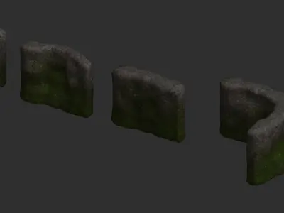 Cave Walls 1 - Moss 1 Low-poly 3D model