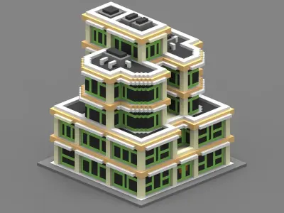 House Voxel - 22 Low-poly 3D model