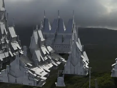 Village horror themed Kit bash  3D model