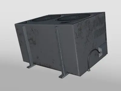 Seasoned Wall-Mounted Air Conditioner Unit Low-poly 3D model