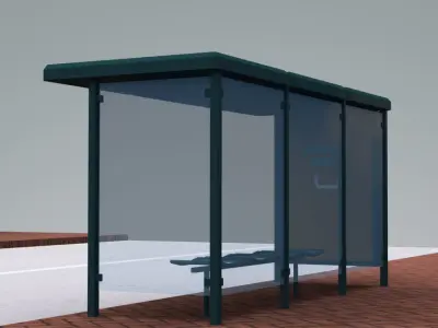 Bus Stop Modern3 Low-poly 3D model
