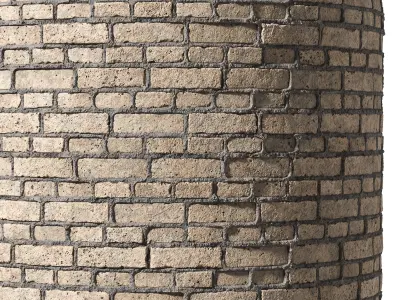 Brick Wall PBR Material 04 3D model
