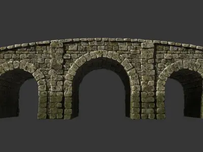 Medieval stone bridge Low-poly 3D model purchase