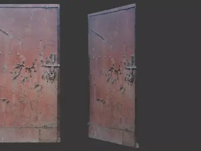 Old Metal Door Scan Low-poly 3D model