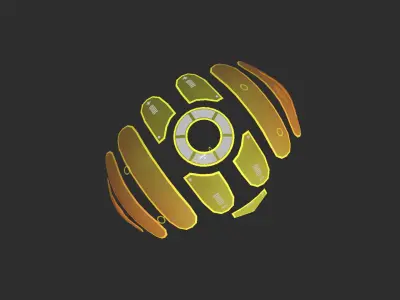 Scifi Parachute A06 Projection  - Character Accessories Design Low-poly 3D model