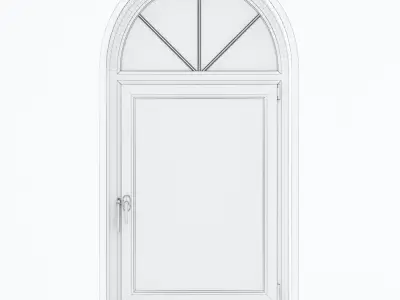 A set of arched plastic Windows Low-poly 3D model