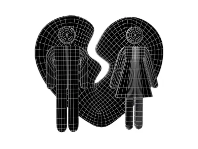 Divorce Symbol v1 010 Low-poly 3D model