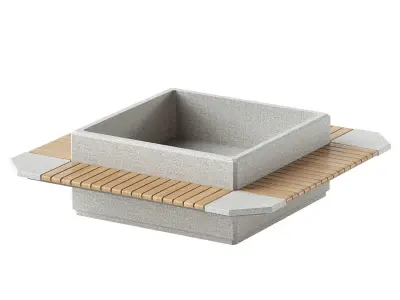 SQUARE PLANTER BENCH 93 3D model
