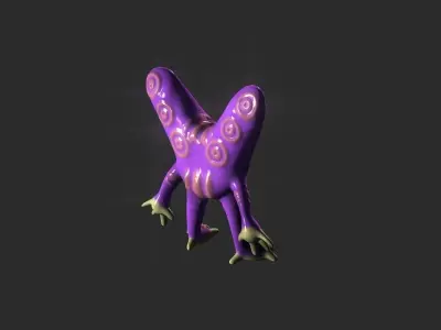 Twin Eye head toy alien  Low-poly 3D model