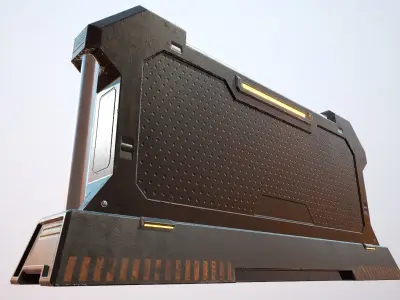 Sci-fi Barrier Low-poly 3D model