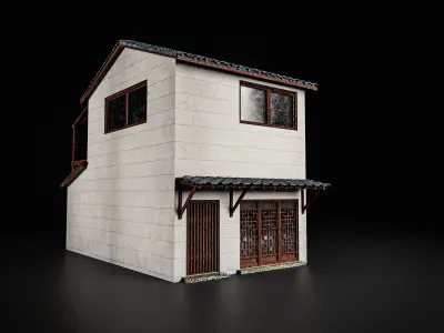 JAPANESE BUILDING 008 Low-poly 3D model