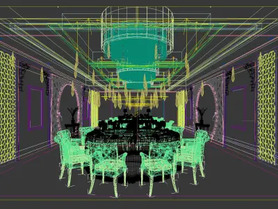Business Restaurant - Coffee - Banquet  38 3D model