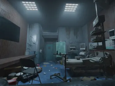 Patient Room Graffity Concept Low-poly 3D model