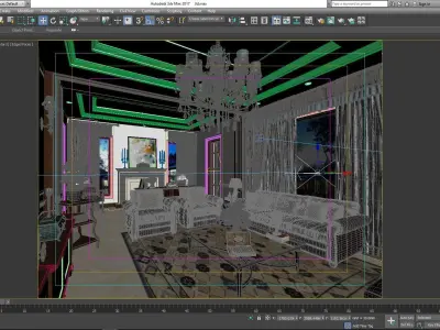 Modern home interior 3D model purchase