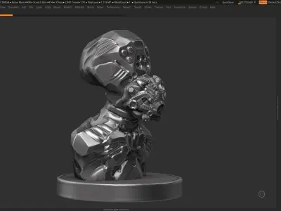 Robot bust 01 3d print model 3D print model