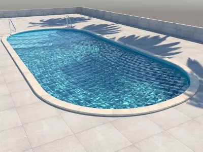 garden pool Low-poly 3D model