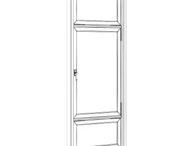 Black Metal Window 1100mm x 2700mm 3D model