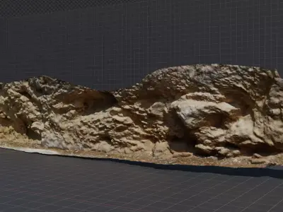 3d scanned cliff 005 Low-poly 3D model