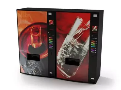 Two Large Beverage Coin Operated Vending Machine 3D model
