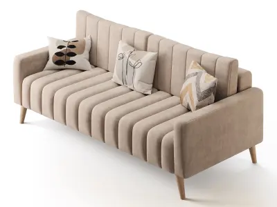 Sofa Markful Velvet Grey 3D model