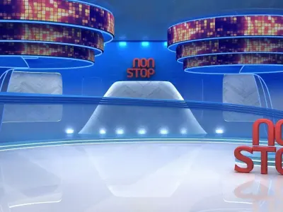 Reality Low poly set studio with lights and sign that says no... 3D model