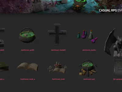 Casual RPG Environment 09 Low-poly 3D model