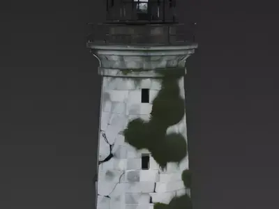 Ruined Classic Stone Lighthouse 3D Model Low-poly 3D model