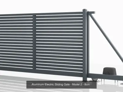 Aluminum Fence Model 2 8cm 3D Model Pack