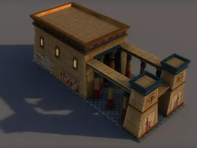Ancient Egyptian Building Low-poly 3D model