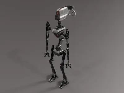 Robot metal leg with camera 3D model