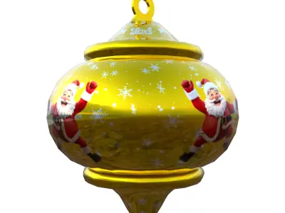 Cheerful Santa Holiday Bauble 3D Model PBR Ready Low-poly 3D model