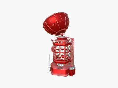 SciFi Antenna Tower A05 Red - Sci Fi Exterior Design Low-poly 3D model