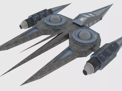 Zenit-A Spaceship  Low-poly 3D model