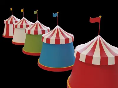 kids tents stylized Low-poly 3D model