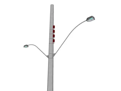 Concrete Lamp Post - Light Pole - Light Post - Street Light 54 3D model