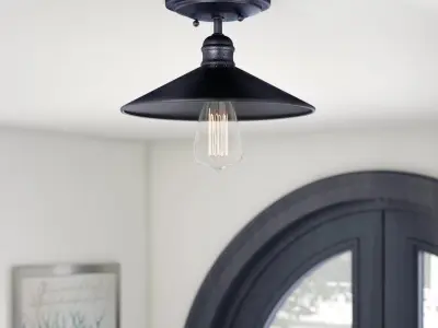 Crewe Light Simple Cone Semi Flush Mount  -  2 Colour 3D model