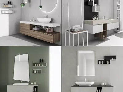 Bathroom furniture collection 4 3D model