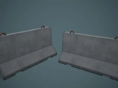 CONCRETE BARRIER REALISTIC STYLIZED Low-poly 3D model
