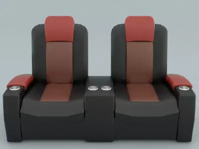 laos Stalls cinema theater chairs Low-poly 3D model