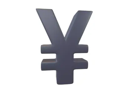 Yen Symbol v2 004 Low-poly 3D model