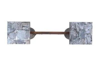 Animated Rustic Wooden Gate Low-poly 3D model