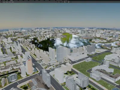 Waterfront Cityscape Masterplan 3D model